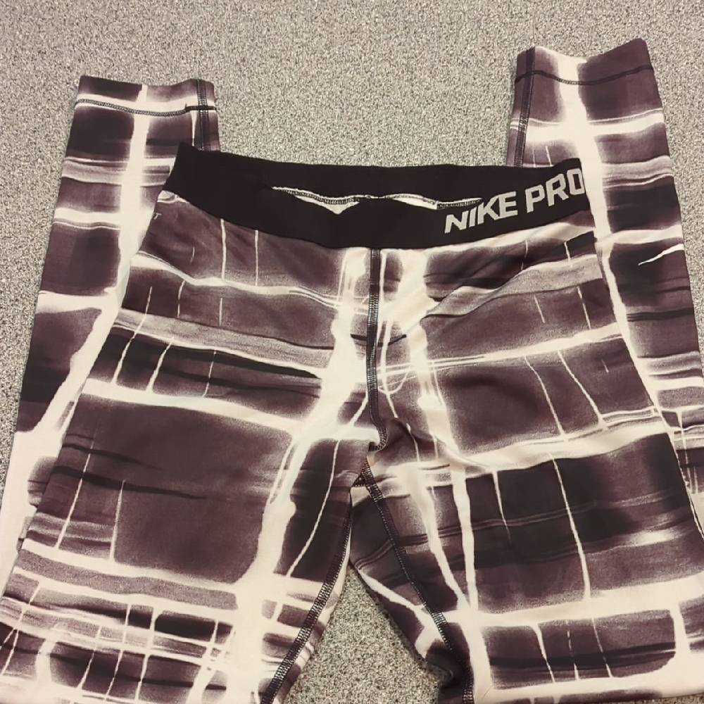 Nike Pro Dri-Fit B/W Print Compression Leggings 696362-010 Medium